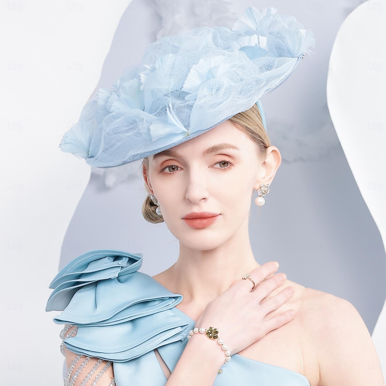 pălării de in pălărie de soare farfurie pălărie pălărie de vârf nuntă ceai nuntă elegantă cu îmbinare cu pene căciulă pentru cap 2026 - CAD $87.59 –P3