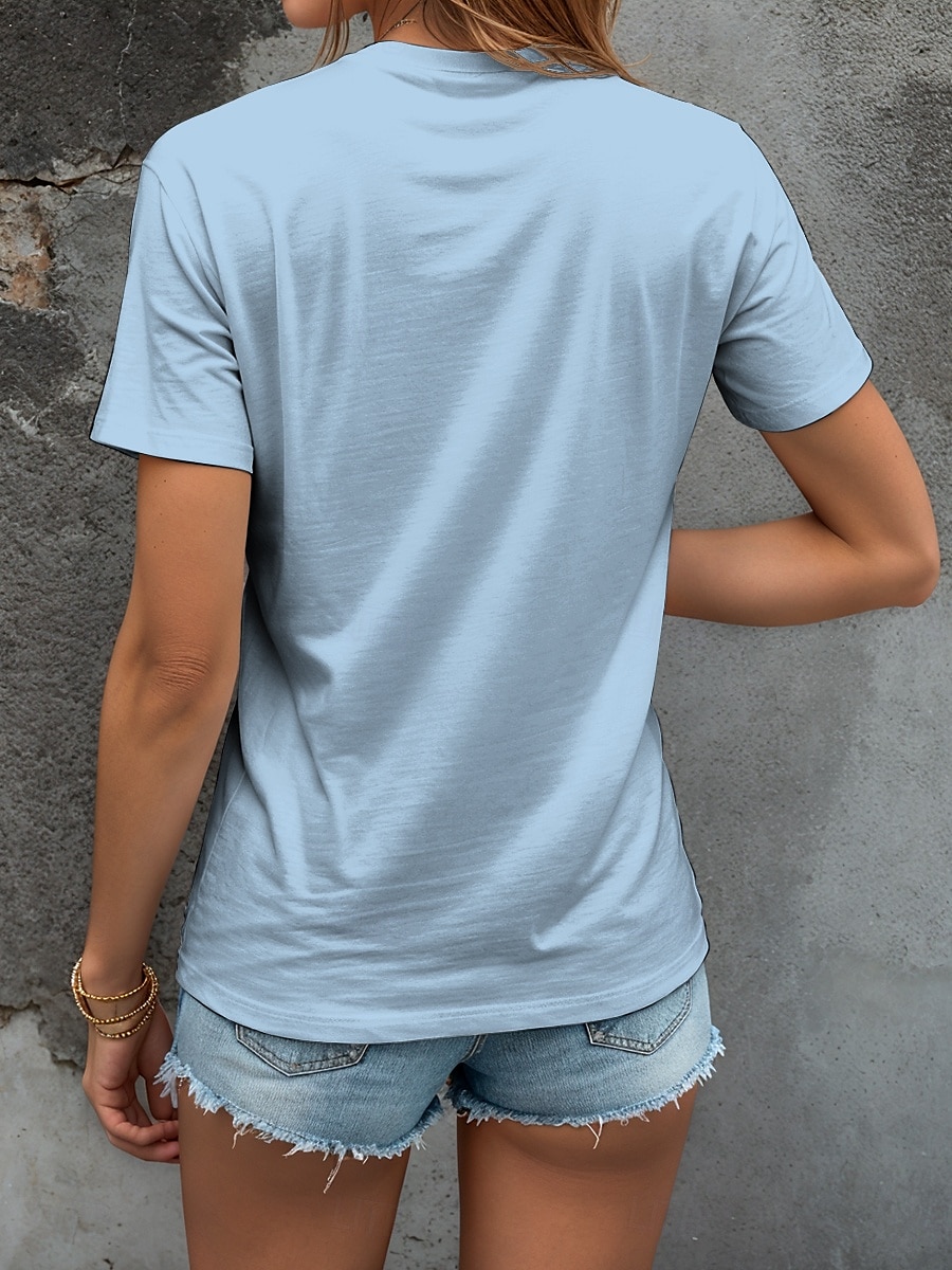 Pentru femei Tricou Grafic Animal Epocă Stilat Clasic Manșon scurt În V Topuri obișnuite Zilnic Imprimeu Alb Roz Îmbujorat Albastru piscină Trifoi Vară Primăvară 2025 - $19.99 –P2