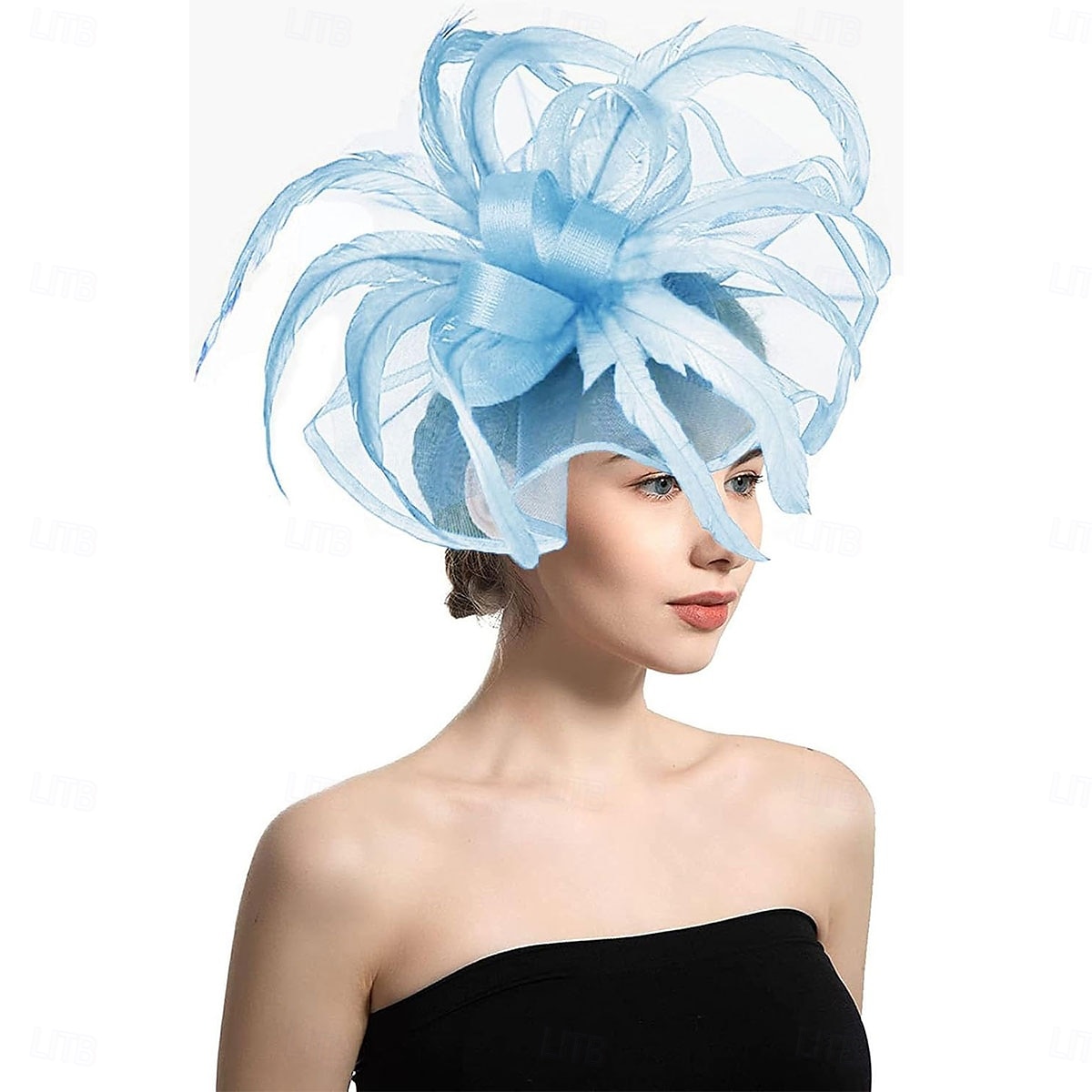 kvinner fascinator blomst fjær hatt teselskap for derby cocktail bryllup kentucky fascinators hatt en himmelblå 2025 - $37.99 –P10