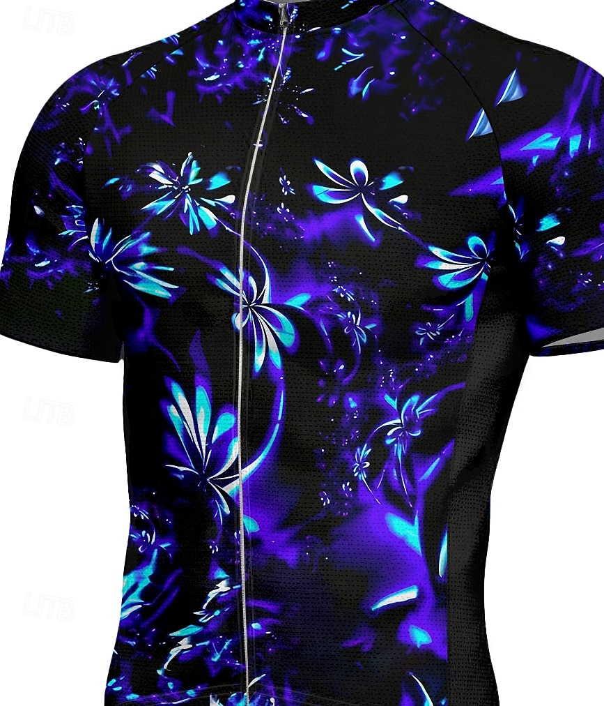 Per uomo Maglia da Ciclismo Grafico Piante Motivo Floreale Manica Corta Bicicletta Maglietta Top con 3 tasche posteriori Resistente ai Raggi UV Asciugatura Rapida Cerniera Frontale Strisce Riflettenti del 2026 a $30.99 –P3