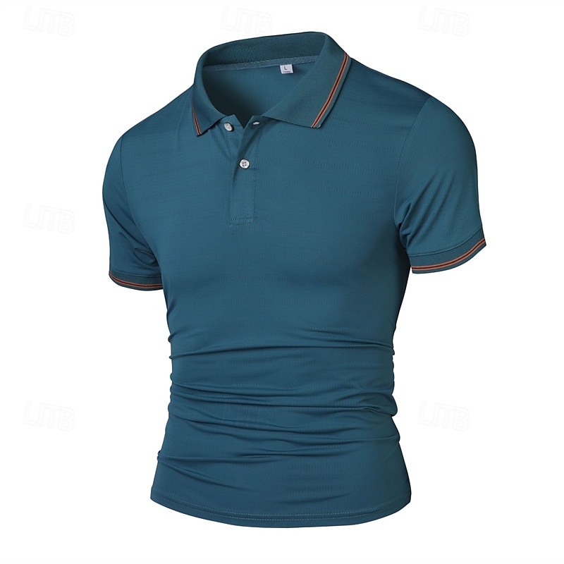 Herren Golfshirt Golf Poloshirts Arbeit Lässig Revers Kurzarm Basic Modern Einfach Patchwork Knöpfe Sommer Normale Passform Meerblau Schwarz Weiß Marineblau Golfshirt 2025 - $17.99 –P9