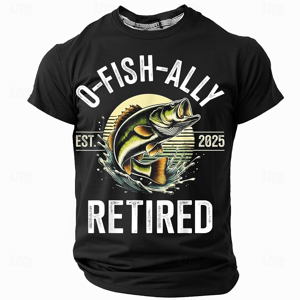 Herren Angelaus T-Shirt O-FISH-ALLY im Ruhestand gegründet 2025 Grafik Tee 2026 - $19.49 –P4