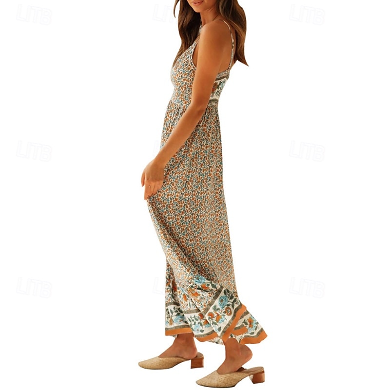 Femmes Robe Midi Robe Fleurie Robe Nuisette Robe Imprimée Classique Moderne Vacances Quotidien Sortir Coupe régulière Fleur Sans manches Bretelles spaghetti Jaune clair Noir Rouge Été de 2025 ? $24.99 –P9