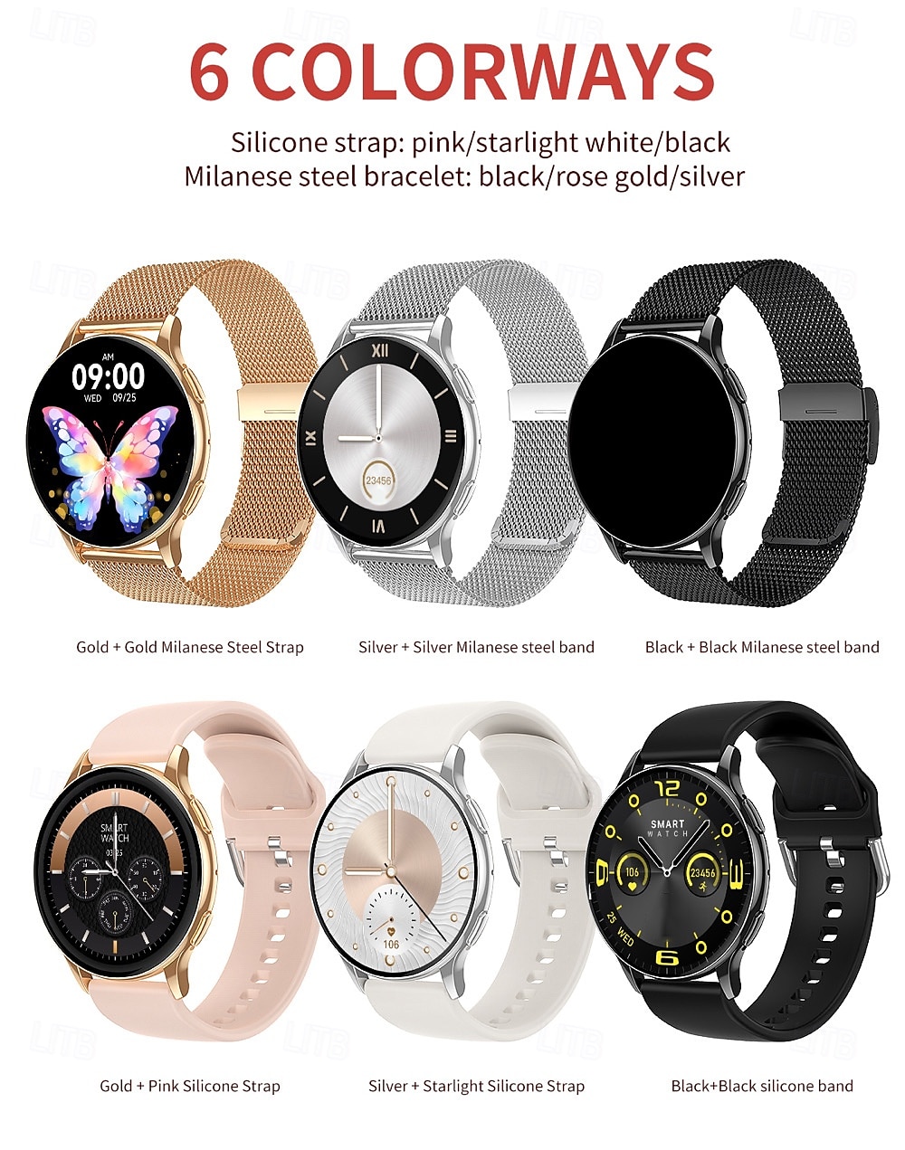 CY29 Reloj inteligente 1.32 pulgada Smartwatch Reloj elegante Bluetooth Temporizador Recordatorio de Llamadas Monitor de Pulso Cardiaco Recordatorio sedentaria Encontrar Mi Dispositivo Compatible con 2025 - $49.99 –P16