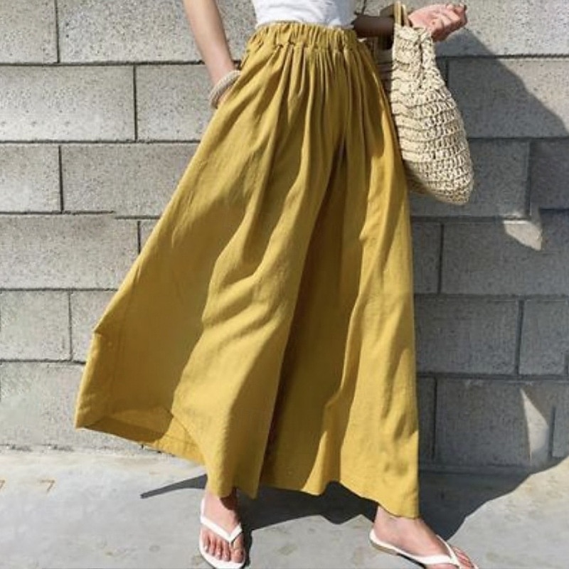 Femmes Pantalon en coton et lin Slacks Mode Streetwear Longueur complète Naturel Uni Avec Poches Taille Élastique Confortable Sortir Week-end Vert forêt Bleu ciel clair Gris Bleu lagune Été Coupe de 2025 ? $27.99 –P9