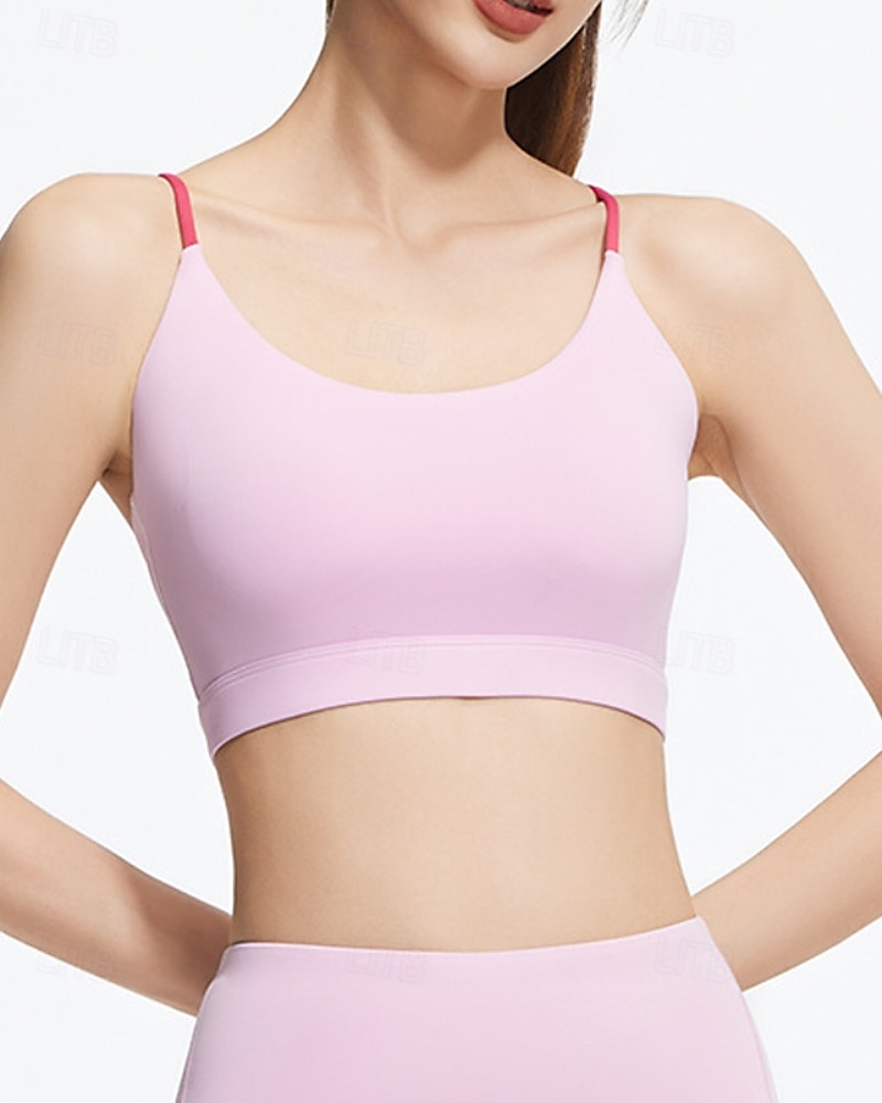 Mujer Buena parte superior Correa de espagueti Sujetador superior Tiras posteriores Confortable Transpirable Malla Bloque de color Deporte Ropa de Deporte Negro Blanco Yoga Aptitud física Casual 2025 - $15.49 –P2