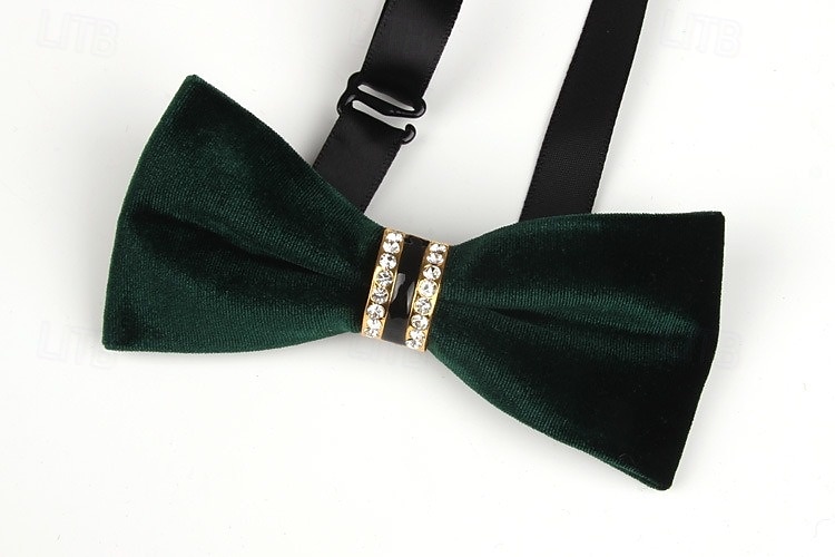 Gravata Borboleta Vintage Masculina Festa de Casamento Trajes de Recepção Gravata Borboleta Veludo Cor Sólida Preto Borgonha Azul Royal de 2025 por $12.99 –P6