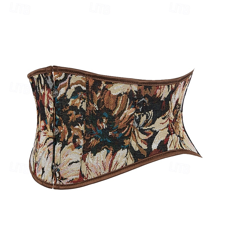 Rococo Overbust Corset Masquerade Overbust Corset Cosplay Jacquard Tummy Control Push Up Jacquard Fancy Dress Women's Royal Masquerade Party Carnival of Venice Adults' Corset 2026 - $21.99 –P4