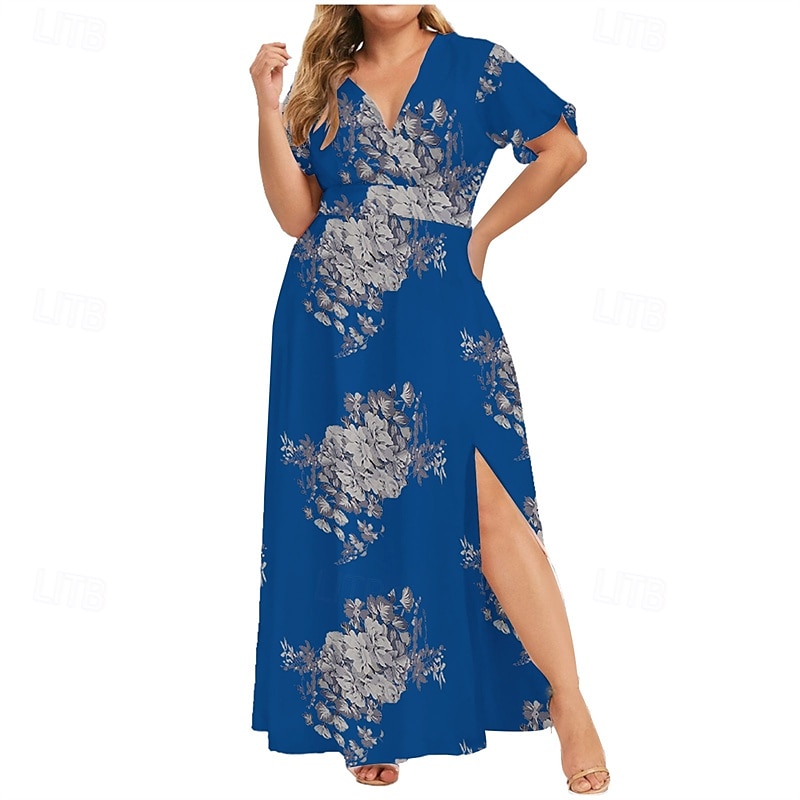 Dam Långklänning Maxiklänning Vardagsklänning Sommarklänning Boho-klänning Klänning med tryck Mode Utomhus Semester Helgdag Normal Blommig Ärmlös Djup V-hals Svart Vit Gul Ljusgrön Sommar Vår 2025 - $27.99 –P10