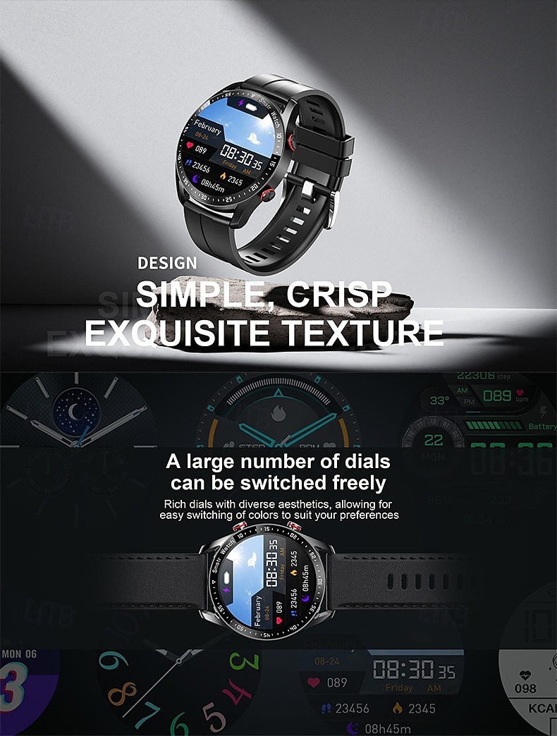 Smart Watch for Men, ECGPPG Bluetooth Call Laser Health, Blood Pressure Fitness, Sports Waterproof, Long Battery Life 2025 - $37.99 –P3