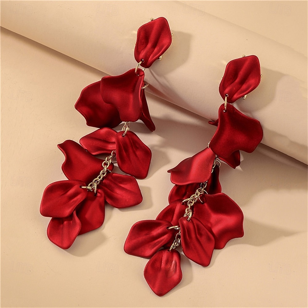 Créoles Vintage Style Classique Fleurs Boucles d'Oreilles Mode Vintage Bijoux Blanc  Jaune  Rouge Pour Fête de Mariage Vacances 1 Paire de 2025 ? $19.99 –P2