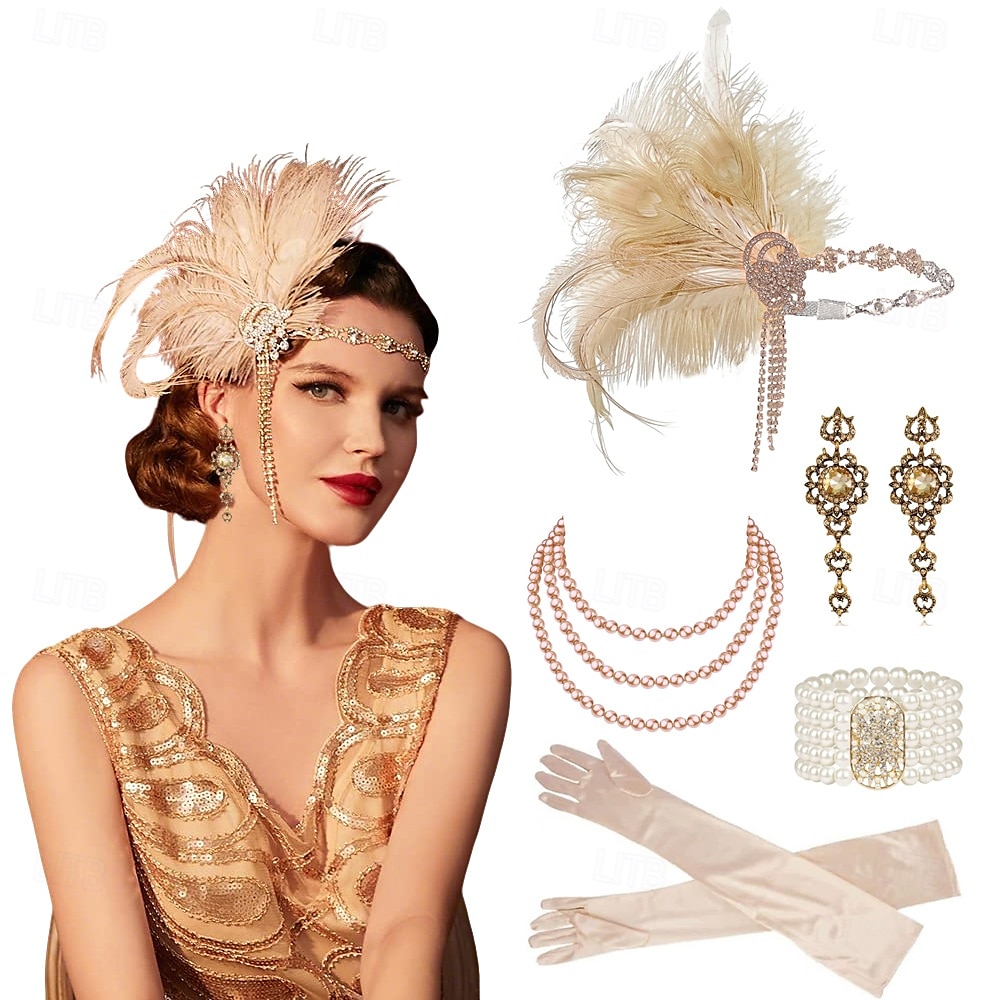 Το Great Gatsby Κορδέλα μαλλιών του 1920 Το Great Gatsby Φτερό Ρετρό Αστραφτερό Γκλίτερ Γυναικεία Απόκριες Ημέρα του Αγίου Βαλεντίνου Μασκάρεμα Βραδινό Ρούχα για Πάρτυ Μασκάρεμα Φεστιβάλ Ενηλίκων 1 2025 - $29.99 –P2