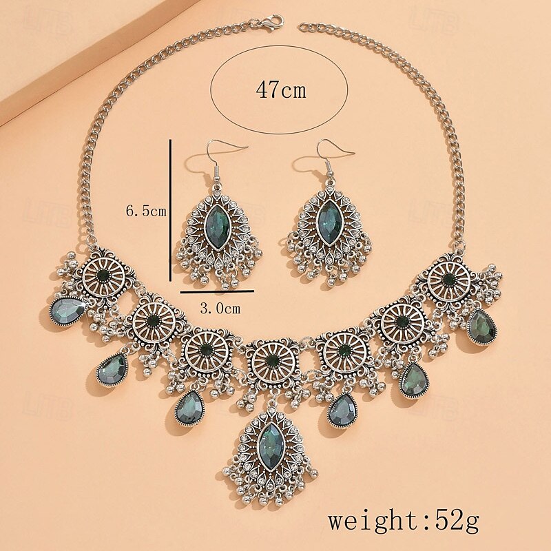 un parure de bijoux de mariée 1 ensemble Strass Alliage Boucles d'oreilles Collier Femmes Élégant Punk Luxe Parure de Bijoux Pour Mariage Soirée Occasion Spéciale de 2025 ? $21.99 –P7