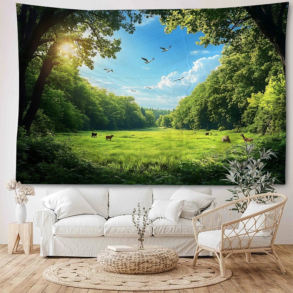 Naturlandschaft Wandteppich zum Aufhängen, große Wandteppiche, Wanddekoration, Fotohintergrund, Decke, Vorhang, Zuhause, Schlafzimmer, Wohnzimmer, Dekoration 2026 - $16.99 –P1