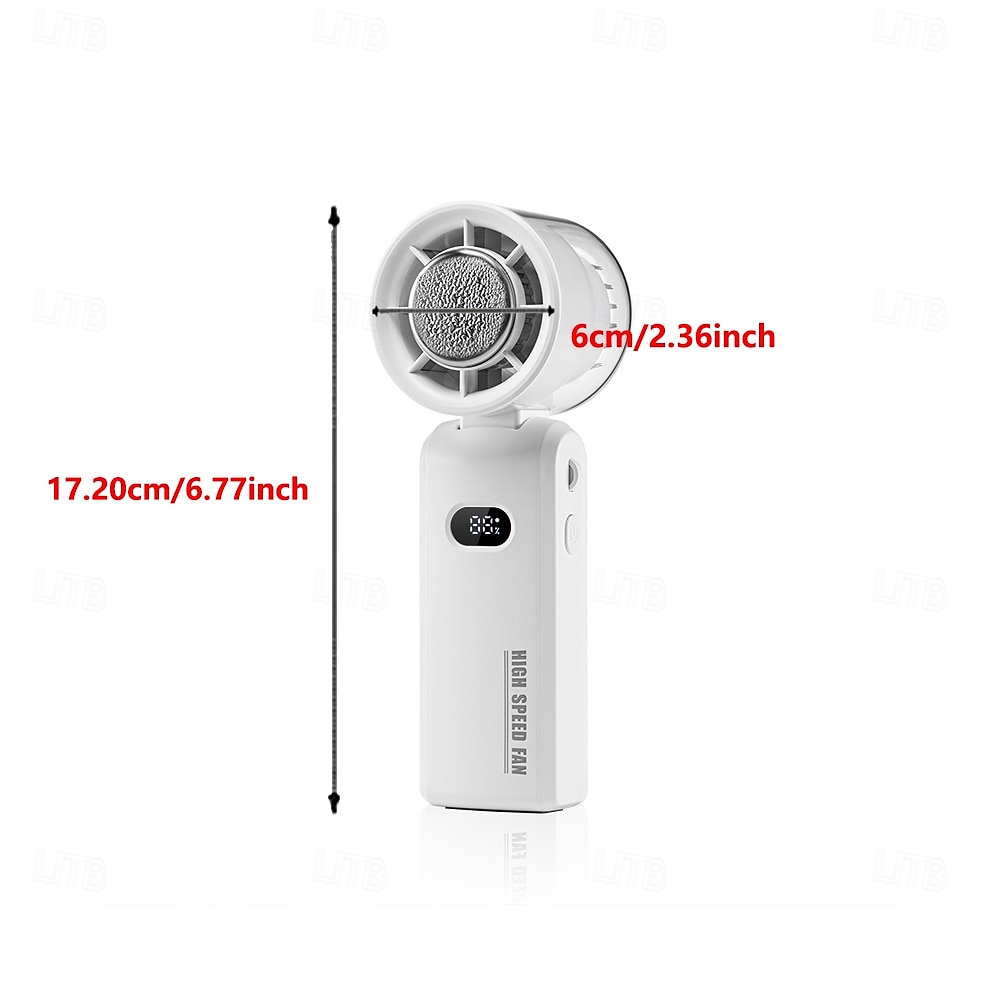 Folding Handheld Cooling Fan with Ceramic Refrigeration, 13000RPM Motor, 100-Speed Digital Display, Type-C Charging, White 2025 - $37.99 –P11