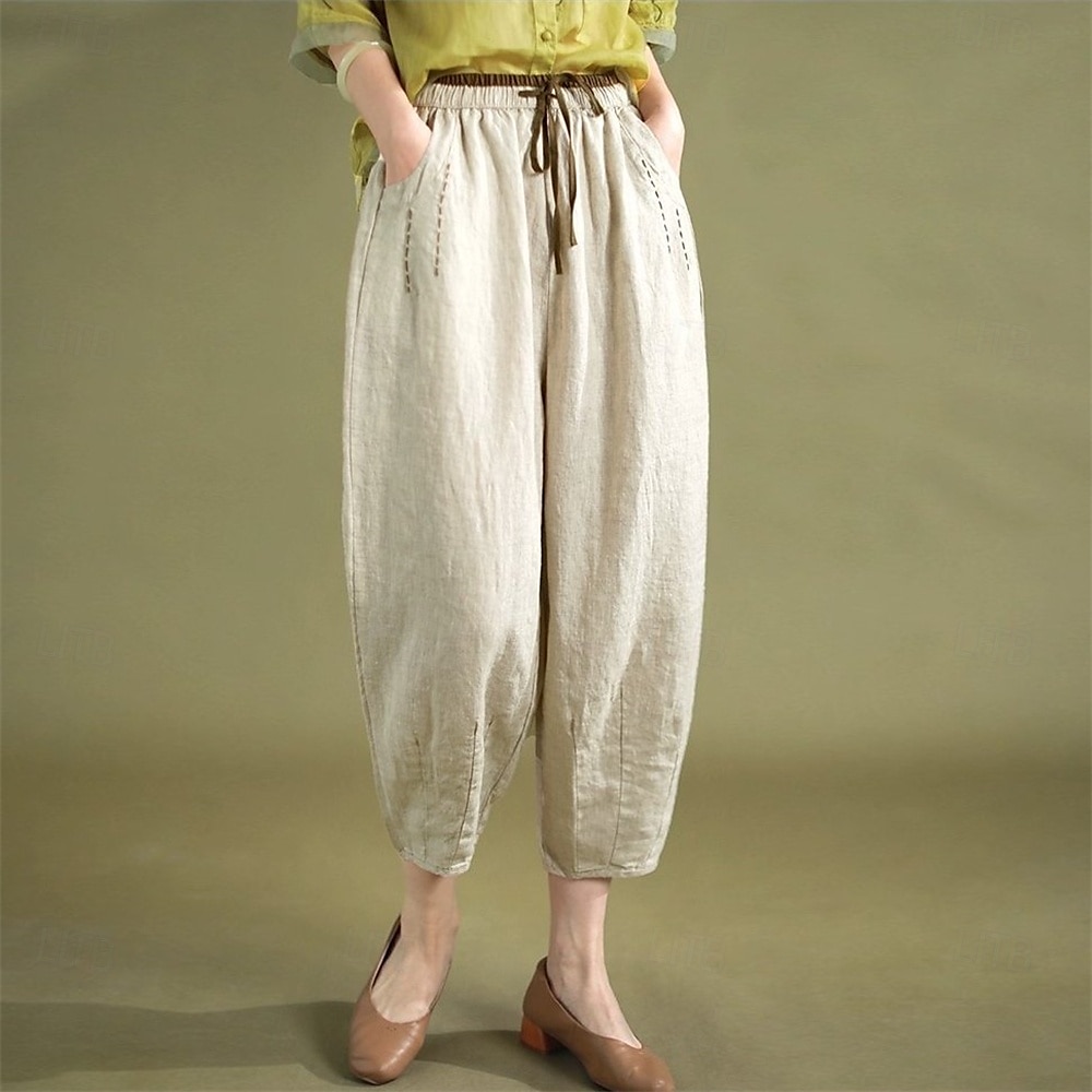 Retro Vintage Mittelalterlich Renaissance Knöchellänge Hose Einfarbig Damen Urlaub Alltagstauglich Erwachsene Hose Frühling & Sommer 2025 - $43.99 –P8