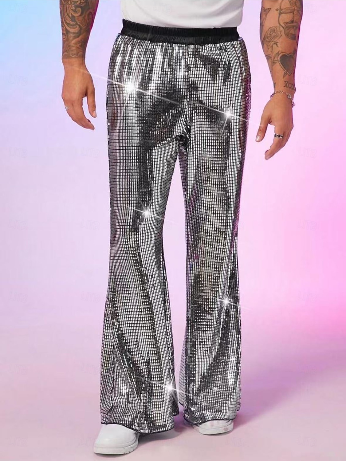 Retro Vintage 1980s Bell Bottom Pants Disco Sequin Bootcut Men's Halloween Carnival Pride Parade Pride Month Adults' Pants All Seasons 2025 - $32.99 –P1