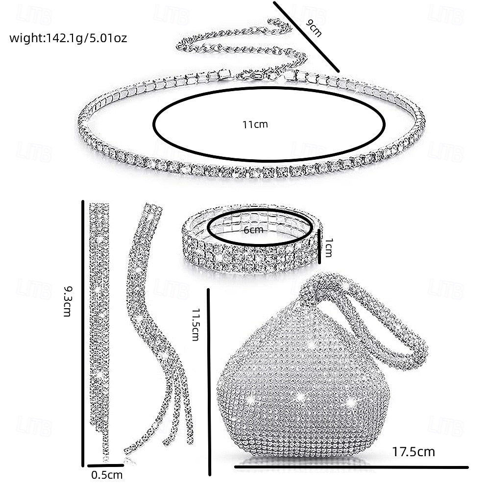 Los sistemas nupciales de la joyería 1 Legierung Pendientes Collare Pulseras Mujer Elegante Bonito Lujoso Alegría Forma Geométrica Conjunto de joyas Para Fiesta 2025 - $49.99 –P1