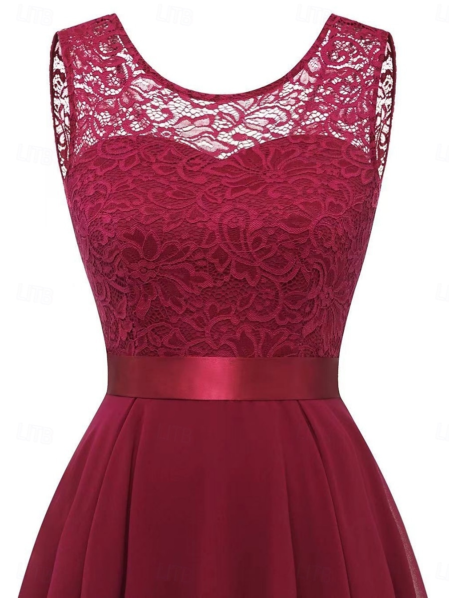 Rochie mini de damă rochie în linie A rochie din tull elegantă petrecere cocktail nuntă petrecere în aer liber ajustare regulată grafică fără mâneci gât rotund roz vin khaki gri vară primăvară 2025 - $46.99 –P3