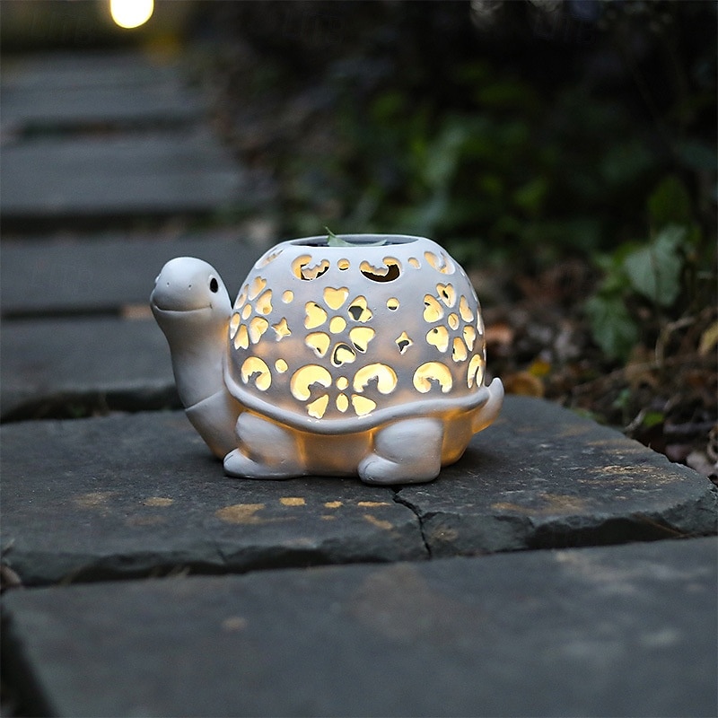 1 pz. Luce decorativa solare per esterni a forma di tartaruga cava, per cortile, giardino, sentiero, parco, paesaggio, ornamento, luce, statua, animale carino. del 2025 a $24.99 –P8