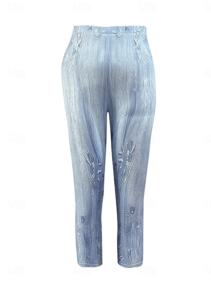 Dames Leggings Capri Broeken 3D Print Hoge Elasticiteit Vakantie Vintage Mode Kuitlengte Hoge Taille Bloemen Grafische Afdrukken Ademend Zacht Rekbaar Formeel Vakantie Kantoor Buff Roze Blauw Amethist 2025 - $18.99 –P2