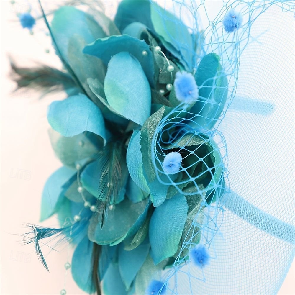 fascinators hatt för kvinnor teparty headpiece bröllop cocktail blomma mesh fjädrar hårklämma 20-tal flapper fascinators 2025 - $33.99 –P5