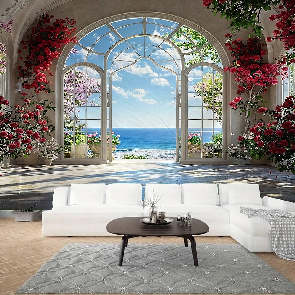 schöne natürliche Landschaft vor dem Fenster hängen Wandteppich Wandkunst große Wandteppich Wandbild Dekor Fotografie Hintergrund Decke Vorhang Haus Schlafzimmer Wohnzimmer Dekoration 2026 - $17.99 –P4