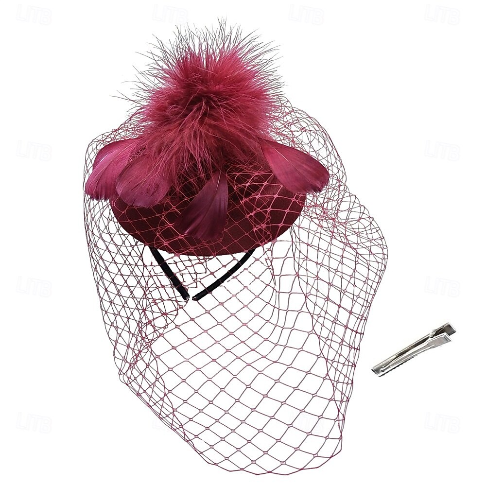 Fascinator Hats for Women Tea Party Kentucky Derby Hat Veil  display picture 1