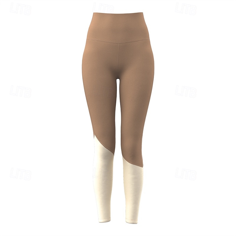 Női Jóga nadrág Jóga leggings Kollázs Hasformáló Alakformáló Magas derék Jóga Edzőterem edzés Pilates Harisnyanadrág Színes Barna Khakizöld Spandex Ősz Sport Sportruházat Nyúlós Sovány 2025 - $22.99 –P5