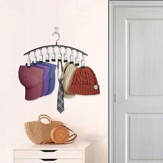 Lot de 2 cintres pour leggings, organisateur de placard, cintres pour chapeaux, pour placard, avec 10 clips, peut contenir 20 leggings, cintre pour leggings, organisateur de rangement pour pantalons, convient pour chaussettes, culottes, sous-vêtements, pa de 2026 ? $16.99 –P1
