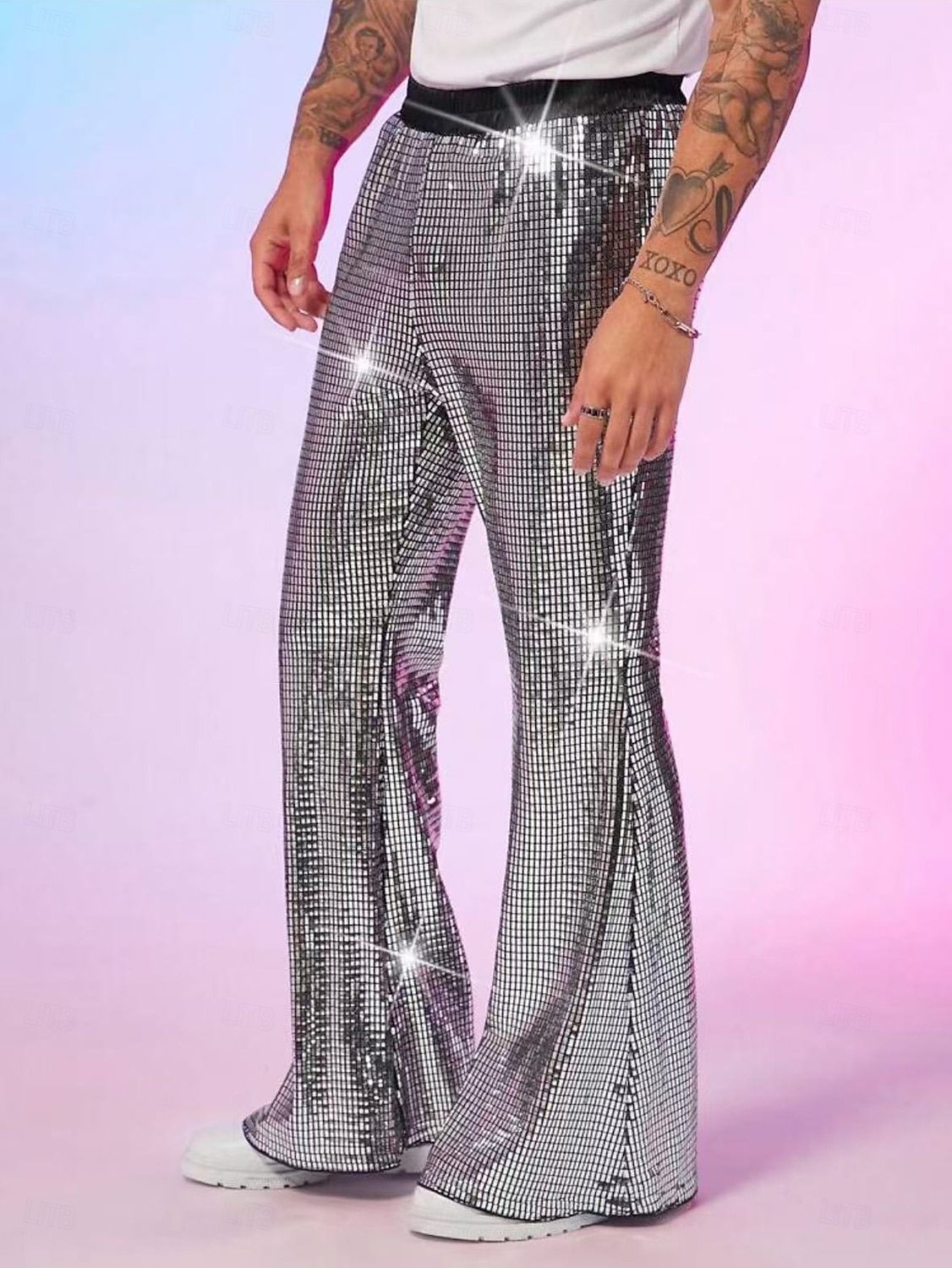 Retro Vintage 1980s Bell Bottom Pants Disco Sequin Bootcut Men's Halloween Carnival Pride Parade Pride Month Adults' Pants All Seasons 2025 - $32.99 –P2