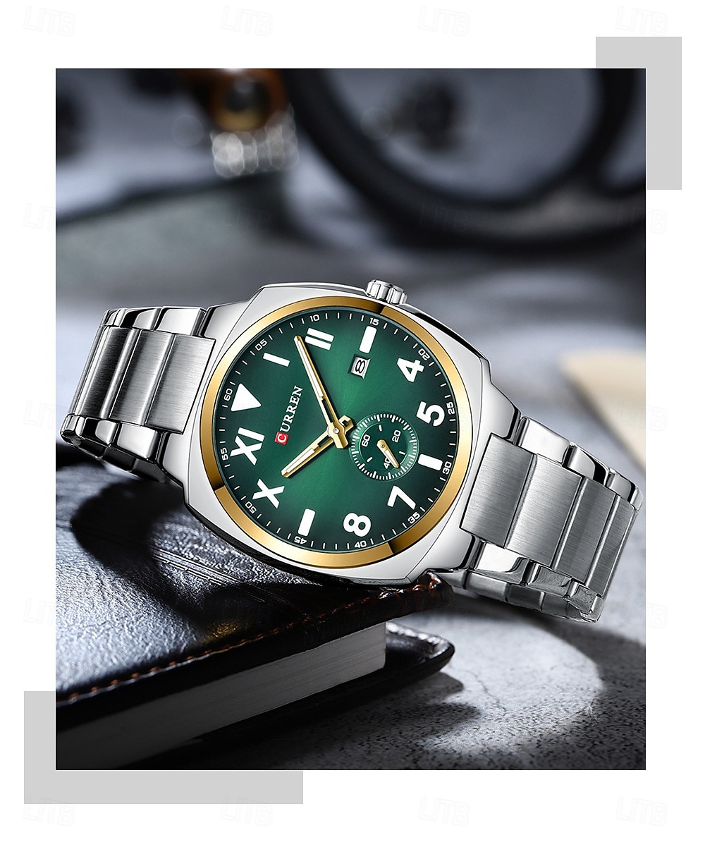 Orologio al quarzo CURREN da uomo grande quadrante di lusso orologio da polso business calendario luminoso impermeabile in acciaio inossidabile del 2025 a $19.99 –P4