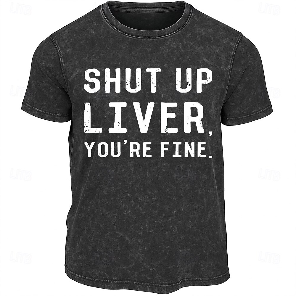 Men's Funny Offensive Sarcasm T shirt Tee Washed Shirt Cotton Short Sleeve Graphic Shirt Black Comfortable Tee Street Daily Fashion Designer Clothing 2025 - $15.99 –P1