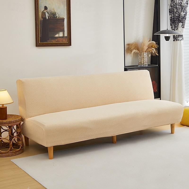 jacquardtyg armlöst bäddsoffa överdrag slipcovers stretchskydd elastiskt bänkskydd 2025 - $36.99 –P6