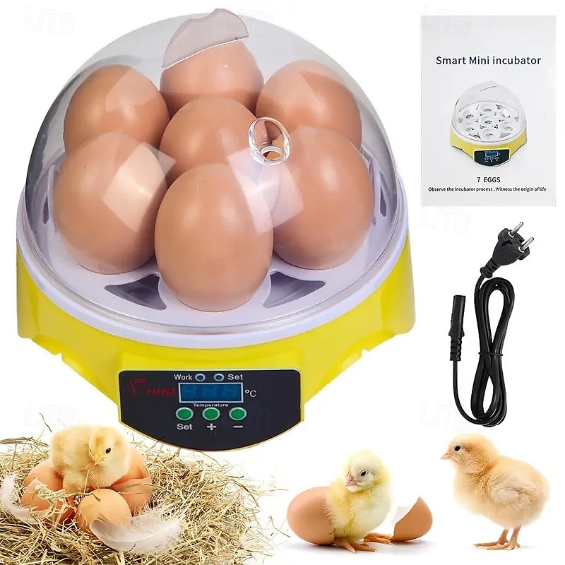 Small Family Use Egg Incubator Automatic Temperature Control Intelligent Incubator 7-egg Capacity Suitable for Chickens Ducks Turtles Birds 2025 - $47.99 –P7