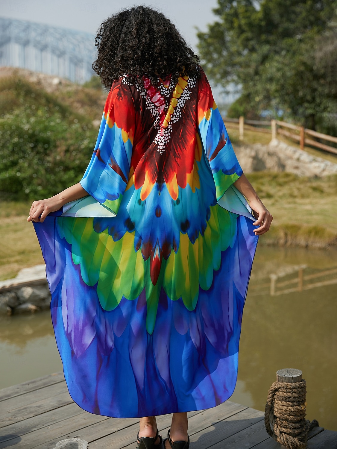 Halloween Kjoler Kaftan Stolthet Regnbue Fritid Voksne Dame Halloween Karneval Pride-parade Pride måned Enkle Halloween-kostymer Kle deg opp 2025 - $37.99 –P5