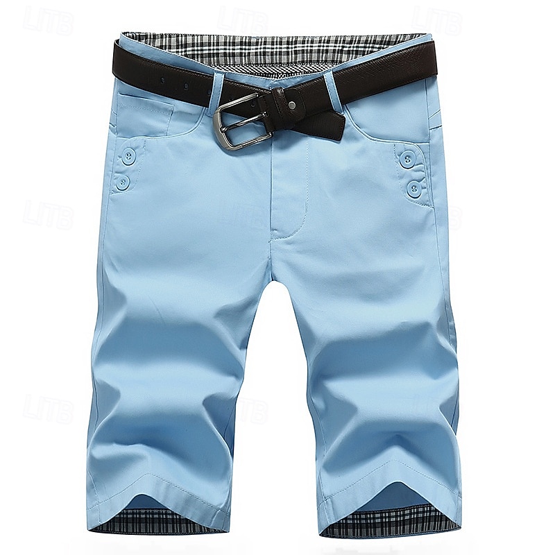 Men's Dress Shorts Work Shorts Golf Shorts Pocket Plain Comfort Breathable Knee Length Outdoor Business Sports Casual Black Wine 2025 - $20.99 –P1