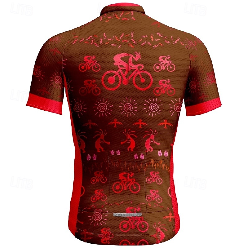 Homme Maillot de cyclisme Manche Courte Cyclisme T-shirt Maillot avec 3 poches arrière VTT Vélo tout terrain Respirant Séchage Rapide Design Anatomique Évacuation de l'Humidité Jaune Rouge Rouge de 2025 ? $25.99 –P17