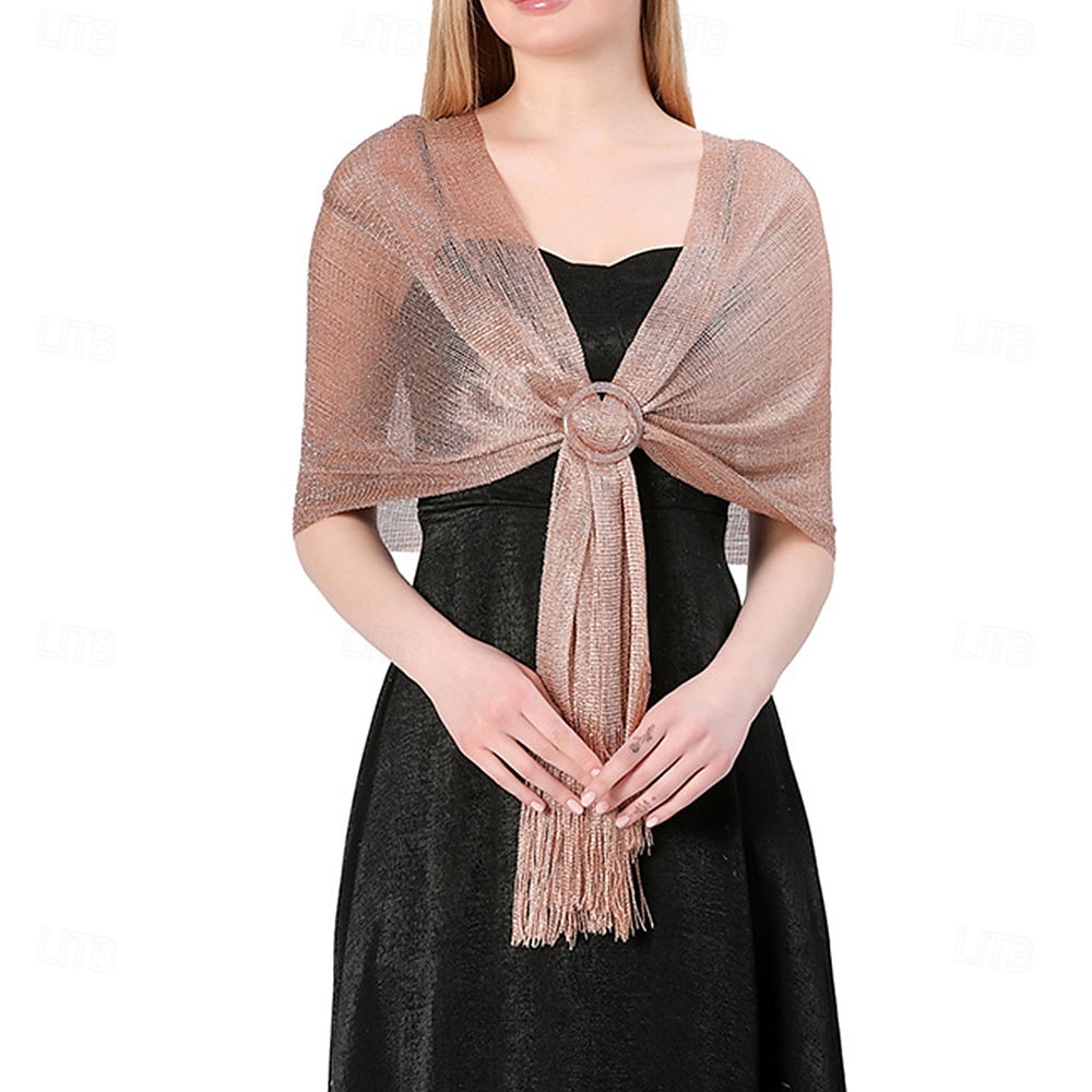 Châle élégant de protection solaire sans manches en polyester pour femmes avec couleur unie pour le mariage en été de 2025 ? $20.99 –P19