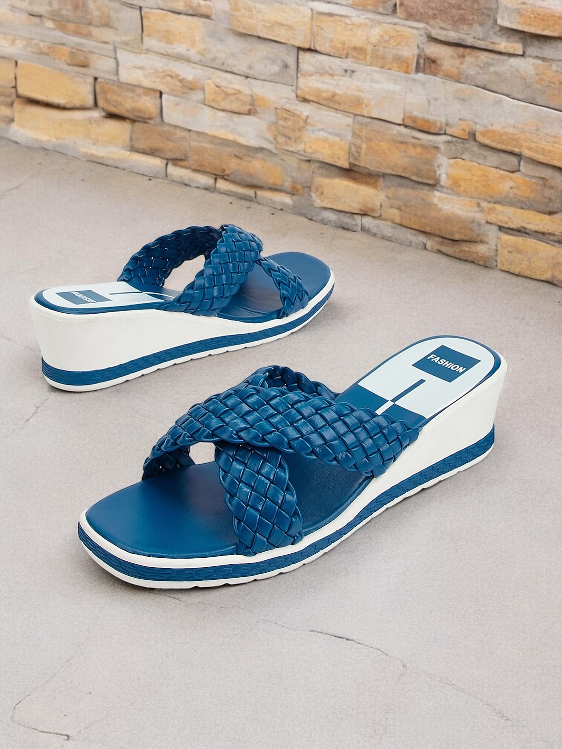 kvinners vevde sandaler med kile – uformelle sandaler med kryssreim med åpen tå for sommer og ferie 2025 - $24.99 –P2