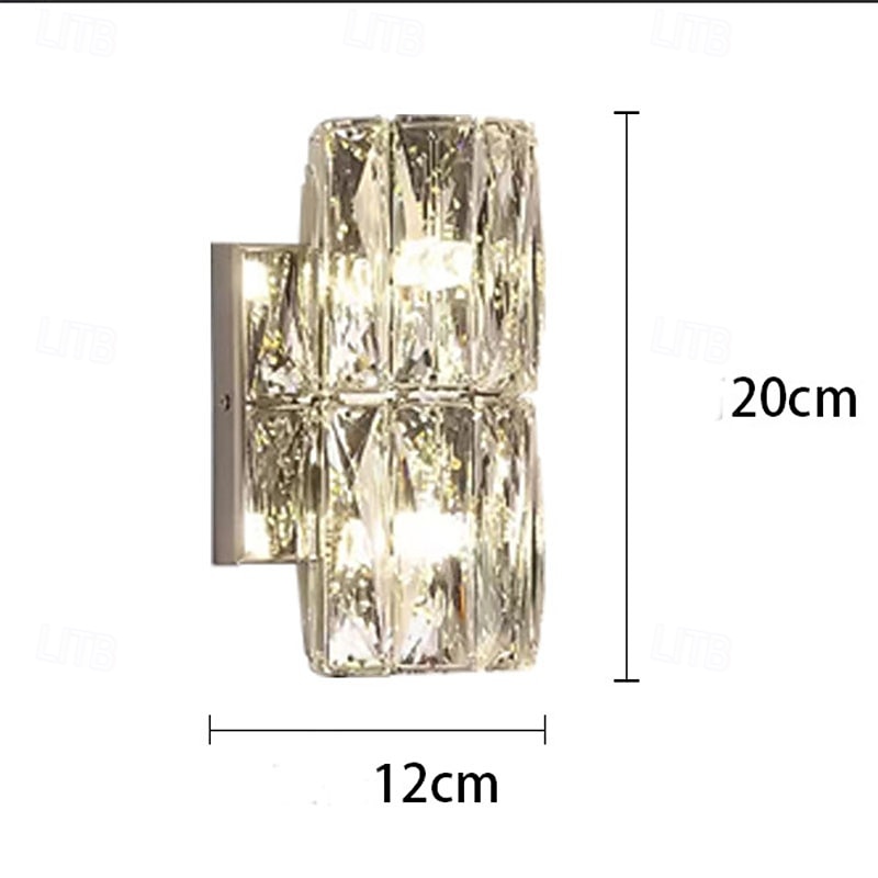 LED Wall Light Warm White Wall Mount Lighting Fixture Rectangular Indoor Display Shelves Wall Lights Elegant Crystal Anti Rust 110-240V 2026 - $135.99 –P7