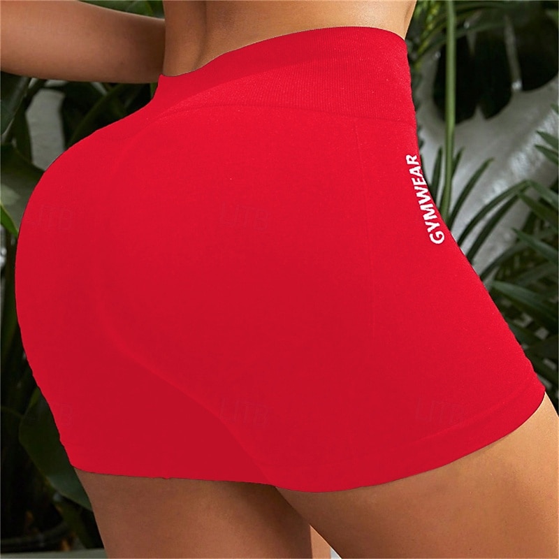 Damen Yogashorts Elastischer Bund Leicht Hohe Taille Pilates Fitnesstraining Golfspiel Shorts Einfarbig Dunkelgrau Rot Braun Schwarz Sport Sportkleidung Dehnbar Schlank 2026 - $10.49 –P16