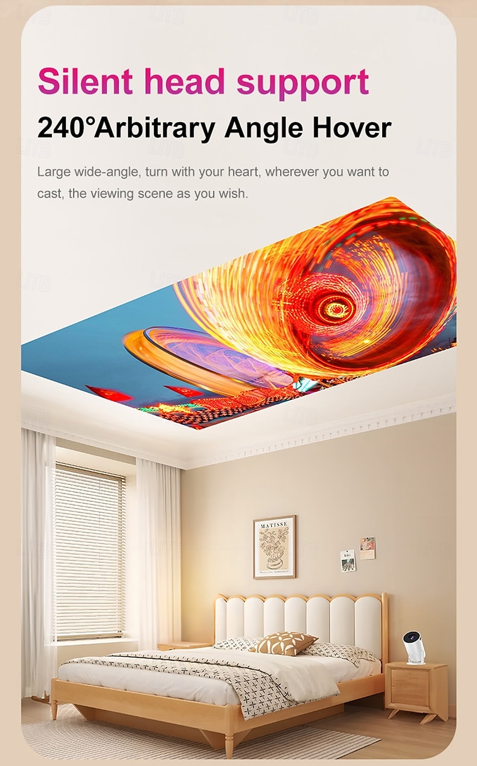 Y2S Home HD Projector Mini Portable Mini Children's Mobile Projector Hovering at Any Angle at 240 Degrees 480*360 2025 - $61.99 –P4