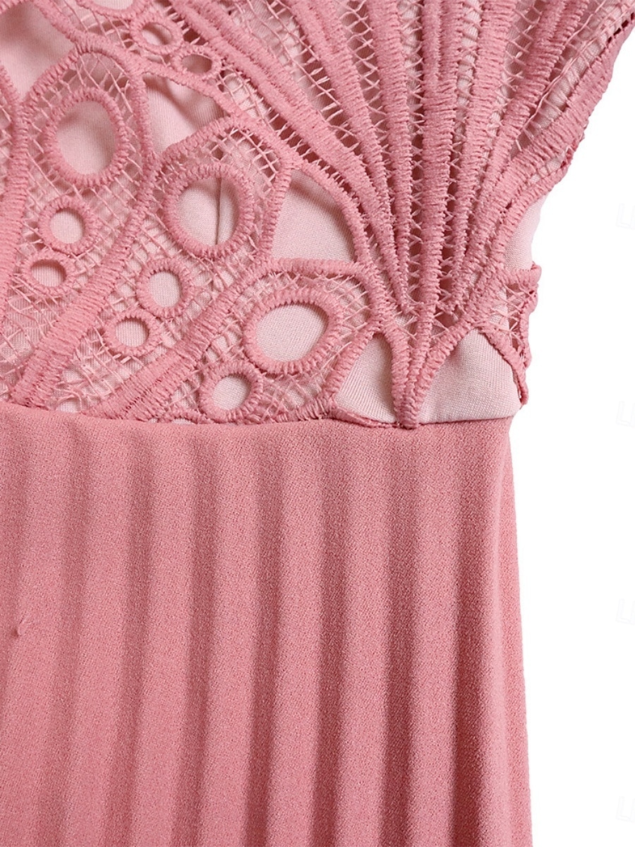 Femmes Robe Midi Robe trapèze Robe Plissée Fête cocktail Robes semi-formelles Soirée Coupe régulière Couleur Unie manche longue Col montant Noir Blanche Rose Claire Été Printemps de 2025 ? $51.99 –P7