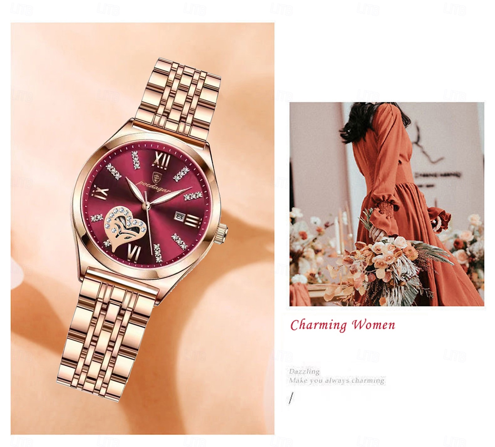 Women Quartz Watch Wrist Watch Retro Vintage Luminous Calendar Waterproof Stainless Steel Strap Watch 2025 - $38.99 –P10