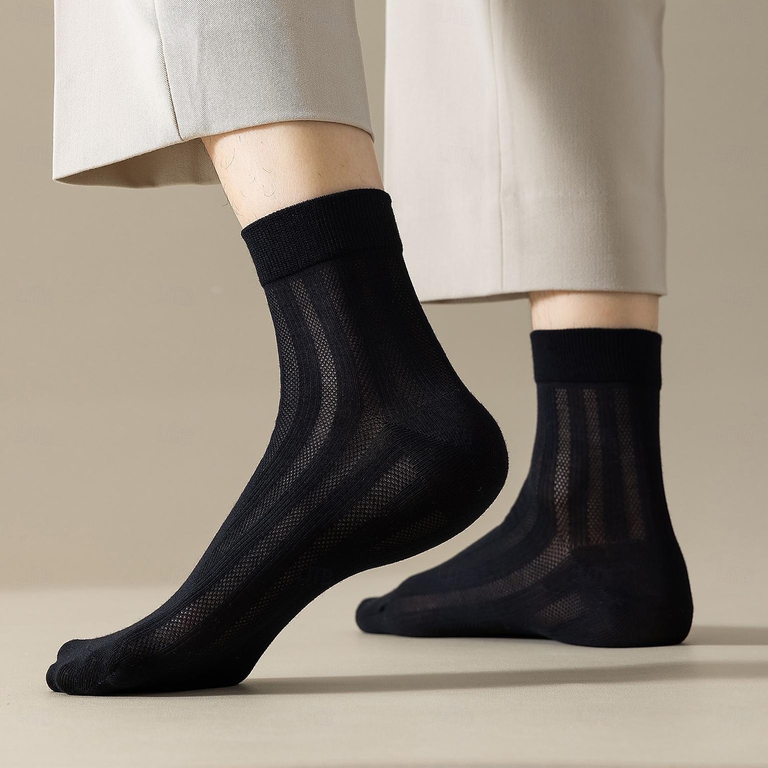 Men's 1 Pair Socks Casual Socks Black White Color Solid Color Hollow School Formal Wedding Mesh Hole Thin Summer Spring Fall All Seasons Elegant Daily 2025 - $3.99 –P22