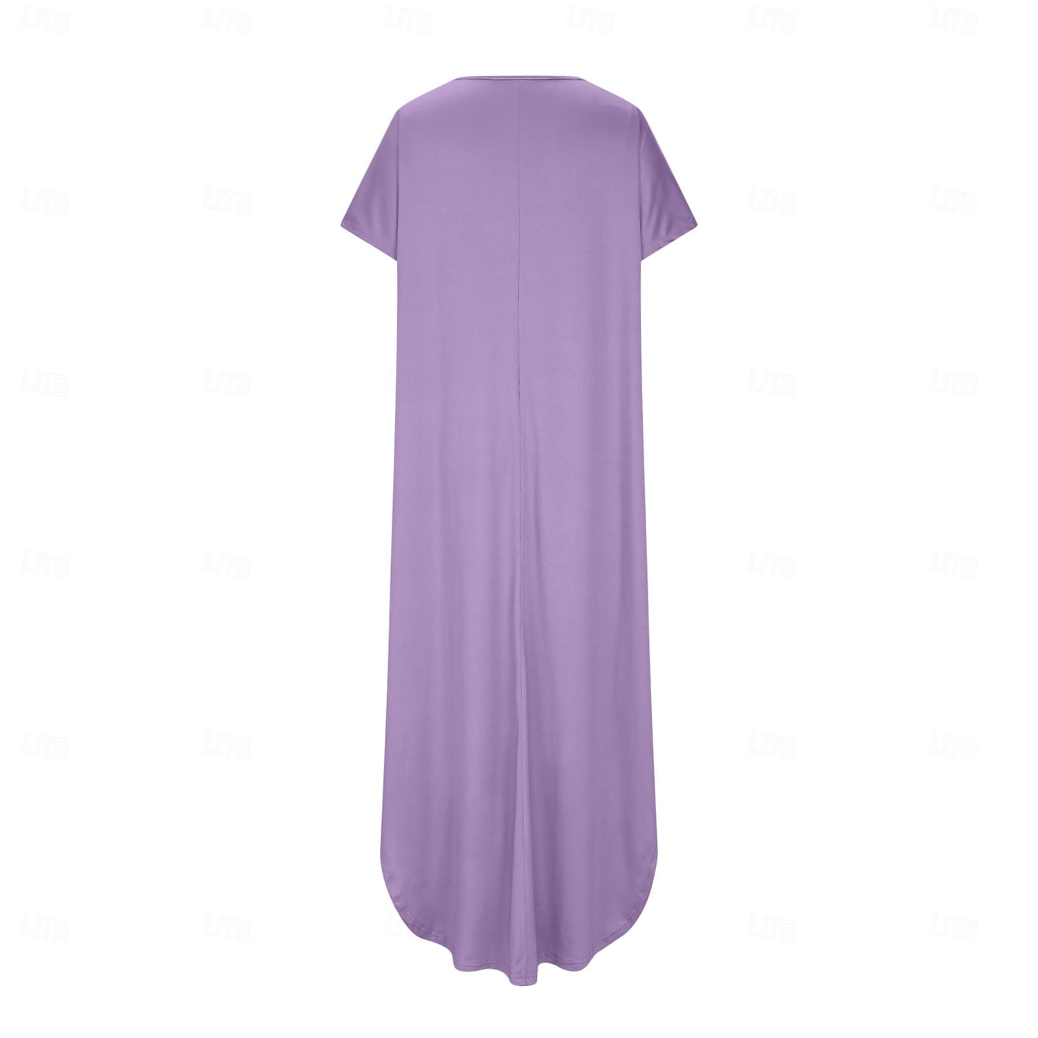 Abito maxi da donna abito estivo in tinta unita casual uso quotidiano vacanze vestibilità regolare semplice a maniche corte scollo a V nero rosa viola verde estate del 2025 a €22.99 –P8