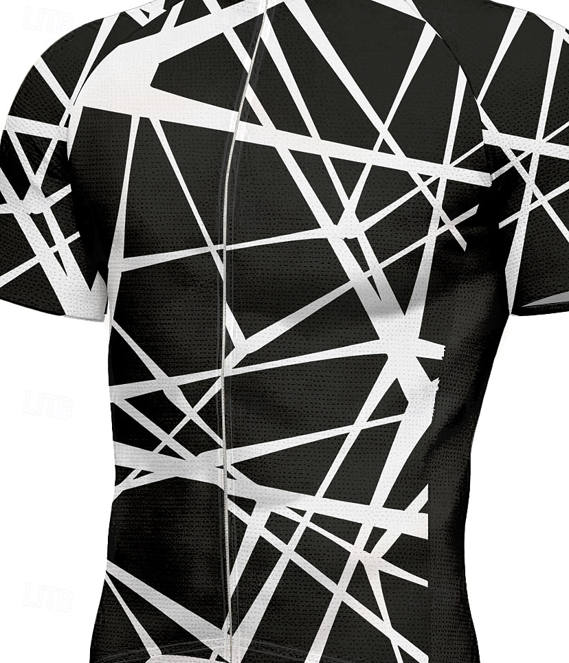 Per uomo Maglia da Ciclismo Grafico Geometrico A righe Manica Corta Bicicletta Maglietta Maglia Top con 3 tasche posteriori Resistente ai Raggi UV Asciugatura Rapida Cerniera Frontale Strisce del 2026 a $30.99 –P3
