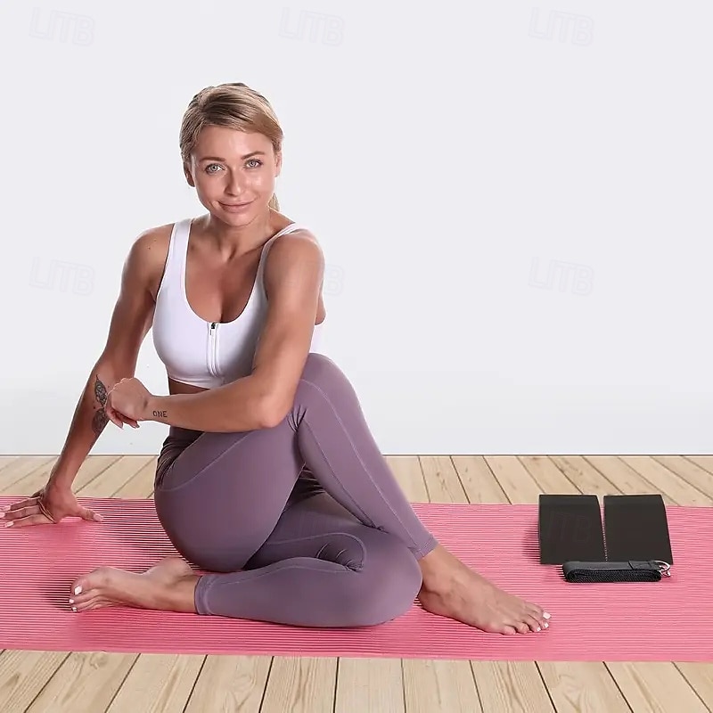 1 paire de cales de yoga en mousse EVA noires, universelles, pour squat, bloc incliné pour la force du bas des jambes, améliore l'étirement des mollets de 2025 ? $12.99 –P8