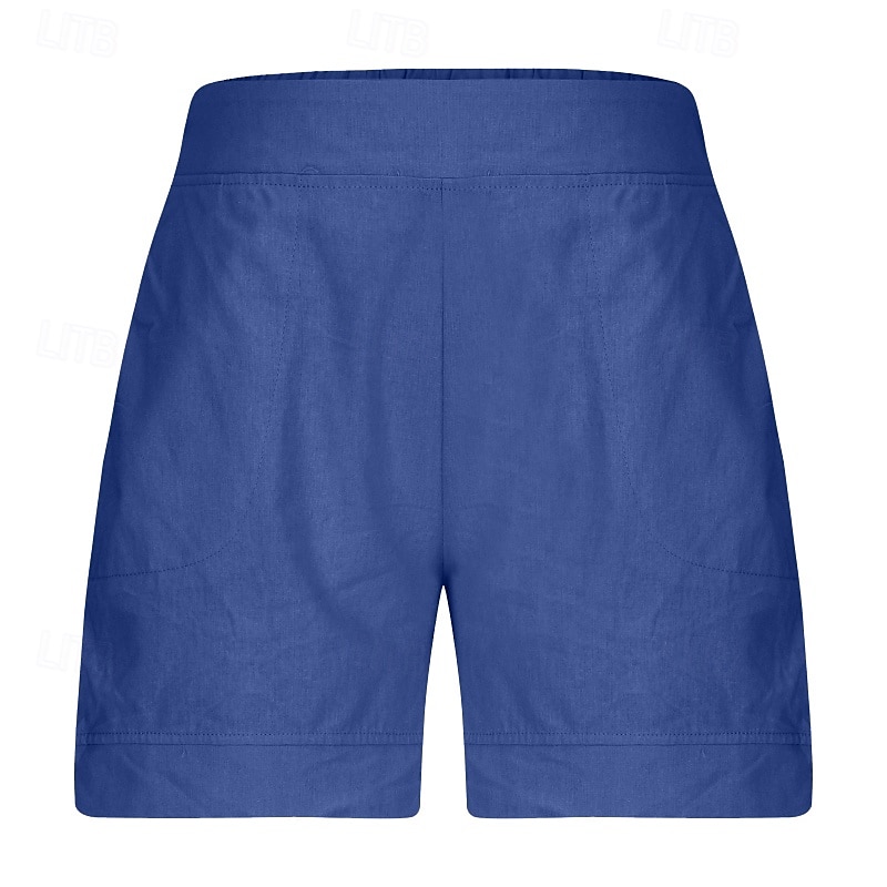 Per donna Pantaloncini in cotone e lino Shorts Pantaloni Eleganti Casual Corto Naturale Semplice Tasca Elastico in vita Comodo All'aperto Quotidiano Ferie Vinaccia Grigio Nero Bianco Estate del 2025 a $15.99 –P16